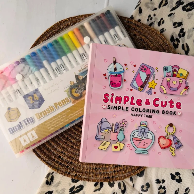 Simple & Cute Book + Dual Art 24 Shades Marker