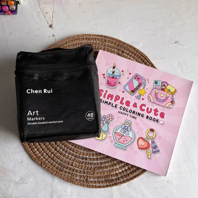Simple & Cute Book + Chen Rui 48 shades Marker