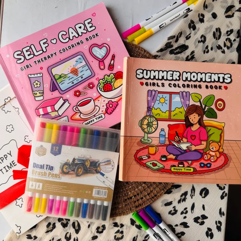 Self Care Book + Any Book + Dual Tip 12 Shades Marker