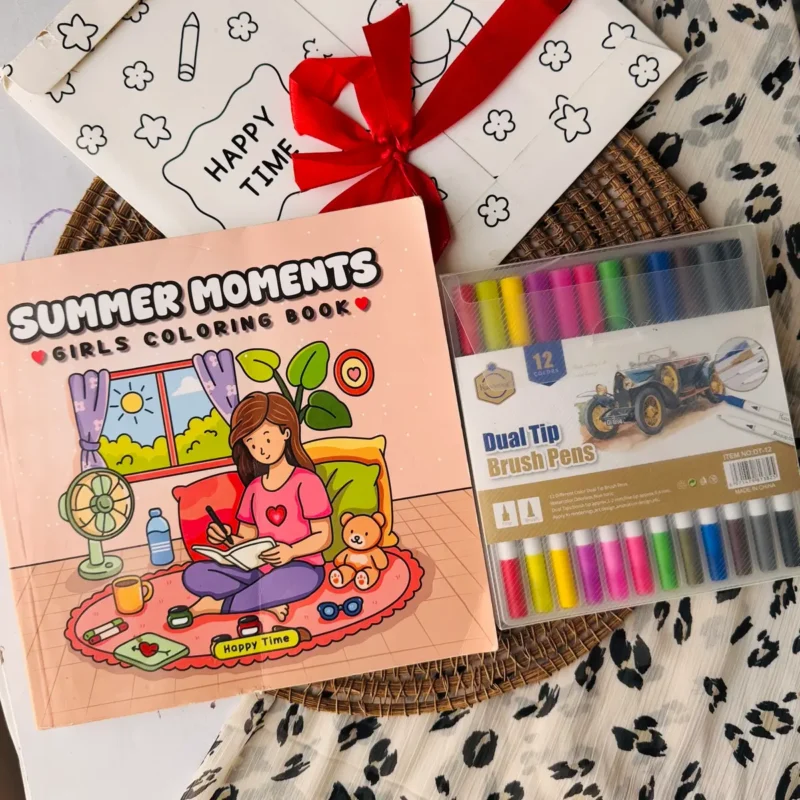 Summer Moment Book + Dual Tip 12 Shades Marker