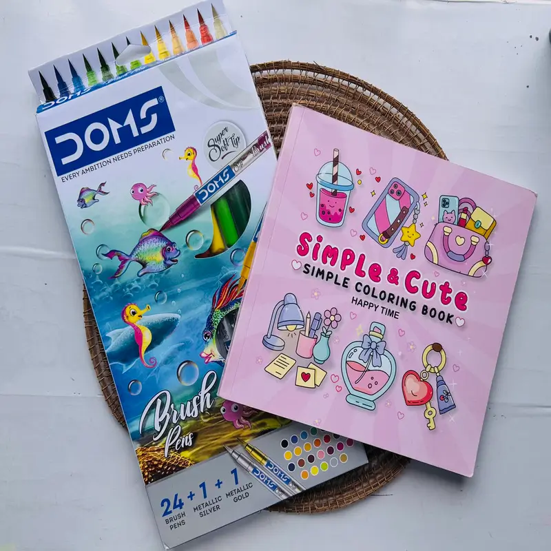 Doms 26 Marker + Simple & Cute Coloring book