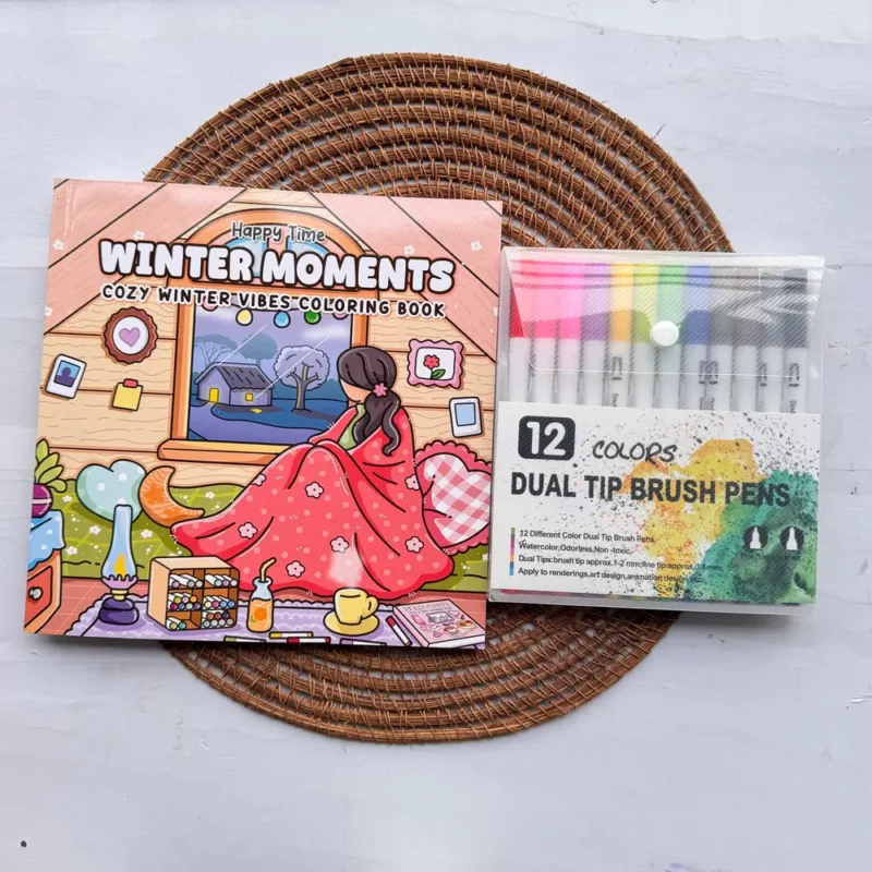 Winter Moments Book + Dual Tip 12 Shades Marker