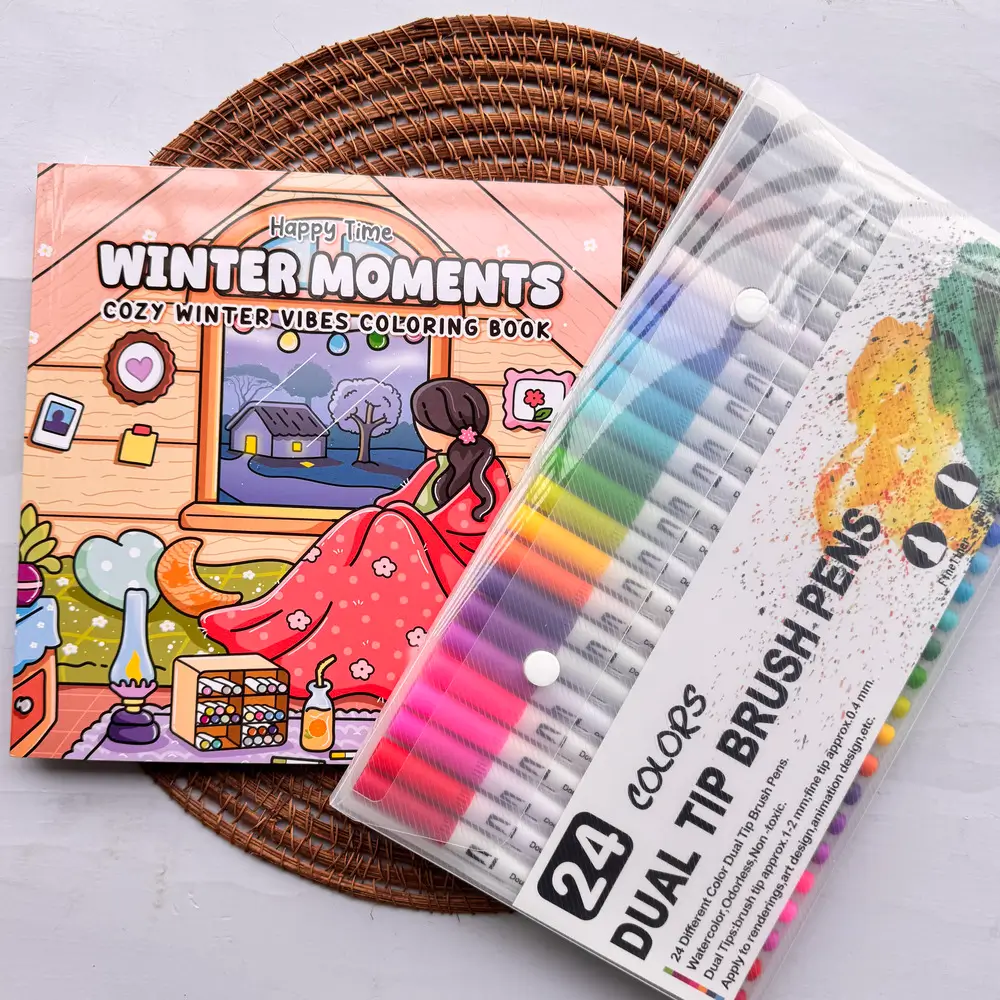 Winter Moments Book + Dual Tip 24 Shades Marker