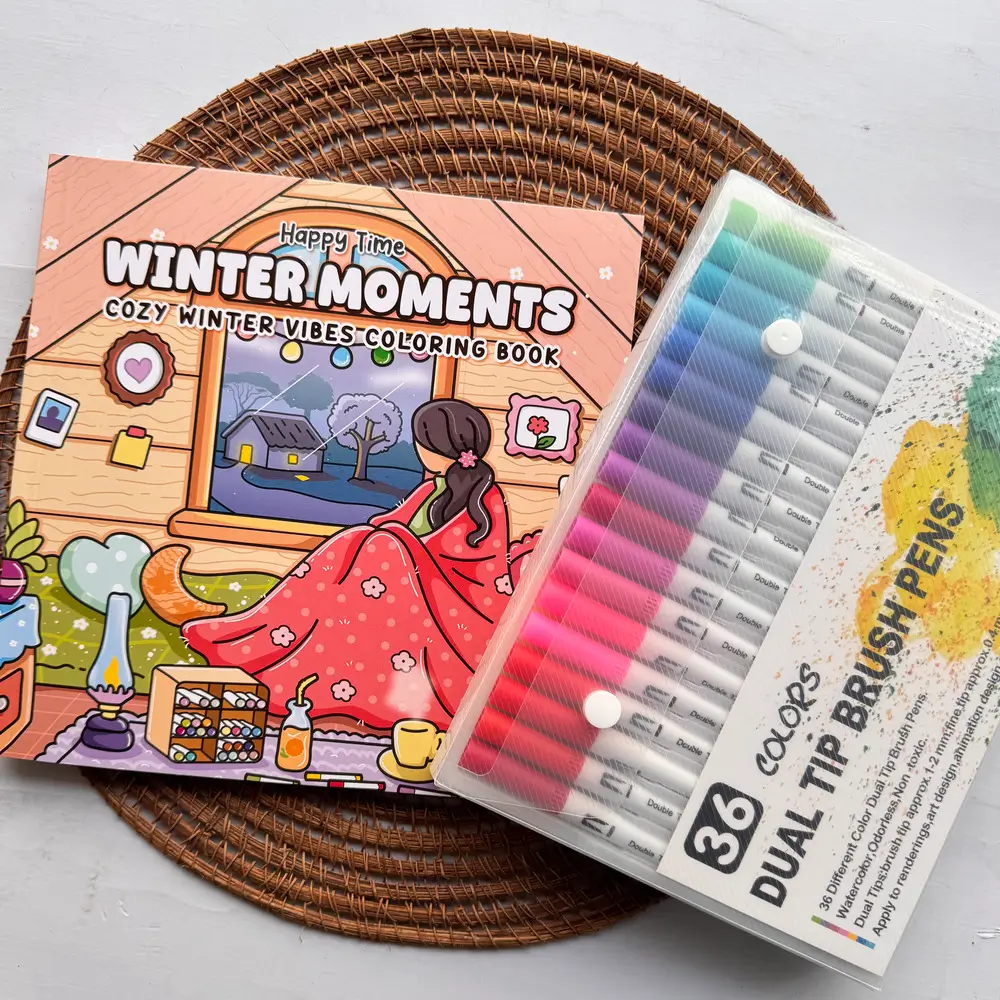 Winter Moments Book + Dual Tip 36 Shades Marker