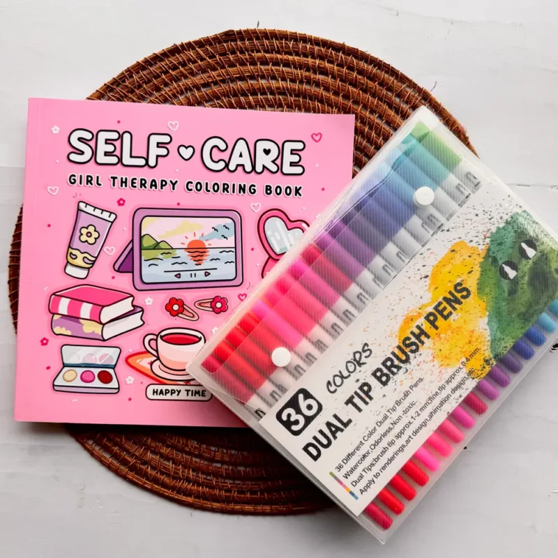 Self Coloring Book + Dual Tip 36 Shades Marker