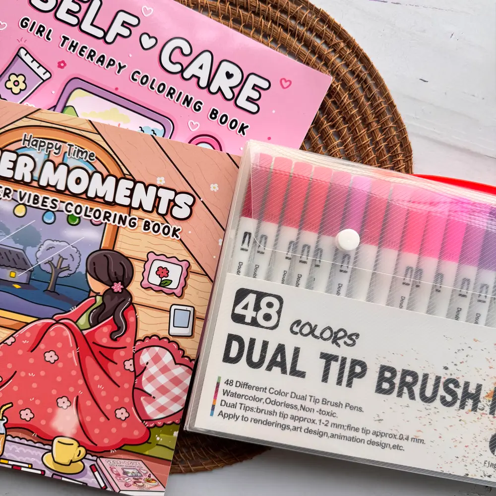 Self Book + Winter Book + Dual Tip 48 Shades Marker